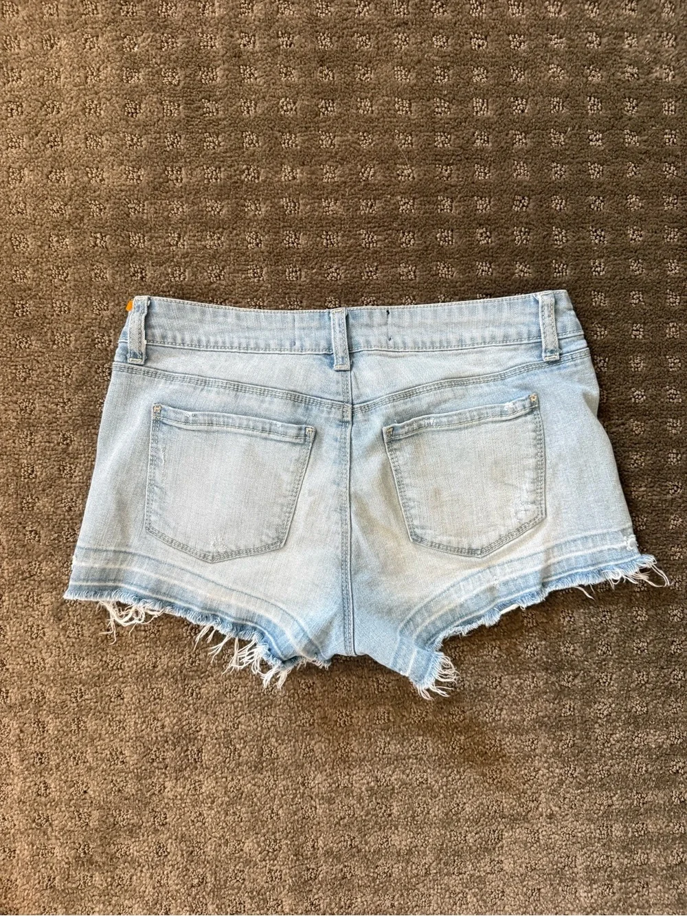 Light Blue Distressed Denim Shorts for Women